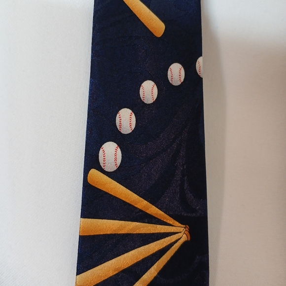Fratello Baseball Theme Tie – Navy Blue - Picture 5 of 6